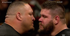 Samoa Joe et Kevin Owens face à face à la fin de NXT Takeover: Unstoppable.