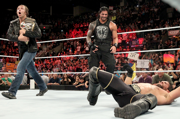 ambrose wwe title rollins reigns