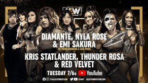 2021-10-19 Diamanté, Nyla Rose et Emi Sakura c. Kris Statlander, Thunder Rosa et Red Velvet